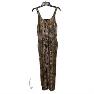 Banana Republic Boho Women's Edgy Modern Luxury Snake Print Jumpsuit Size 8
